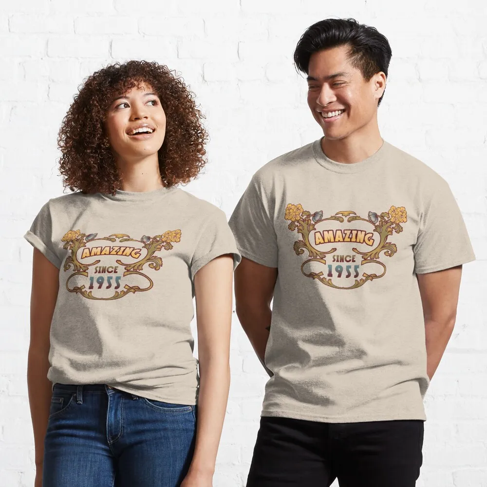 Tops T Shirt Women AMAZING SINCE 1955 birthday gift art nouveau floral vintage Classic T-Shirt
Tops T Shirt Women AMAZING SINCE 1955 birthday gift art nouveau floral vintage Classic T-Shirt