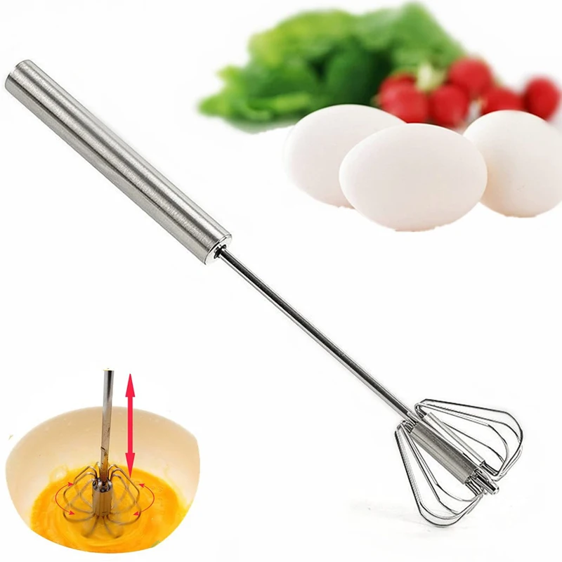 Semi-Automatic Egg Beater 304 Stainless Steel Egg Whisk Manual Hand Mixer Self Turning Egg Stirrer Kitchen Egg Tools
Semi-Automatic Egg Beater 304 Stainless Steel Egg Whisk Manual Hand Mixer Self Turning Egg Stirrer Kitchen Egg Tools