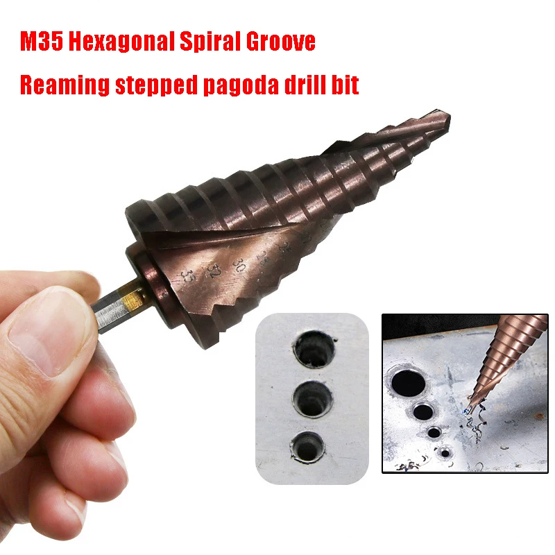Multi-purpose Hole Opener M35/Co Cobalt-containing Material High Hardness Step Drill Hexagonal Shank Pagoda Drill Bit
Multi-purpose Hole Opener M35/Co Cobalt-containing Material High Hardness Step Drill Hexagonal Shank Pagoda Drill Bit