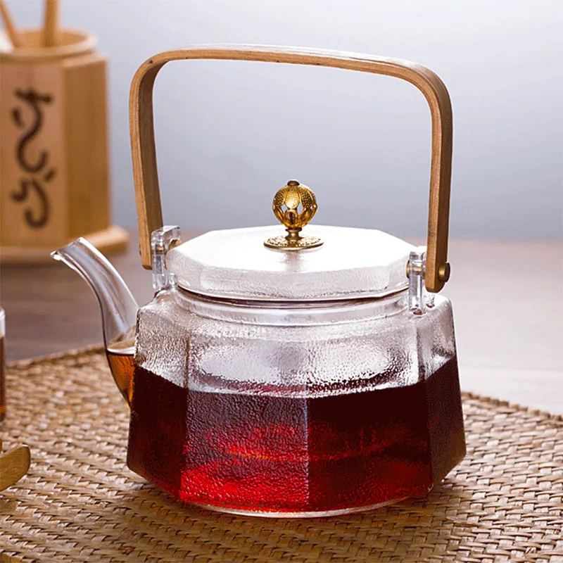 Фото Ароматизированный чай для послеобеденного чая стеклянный фильтр лайнер чайник