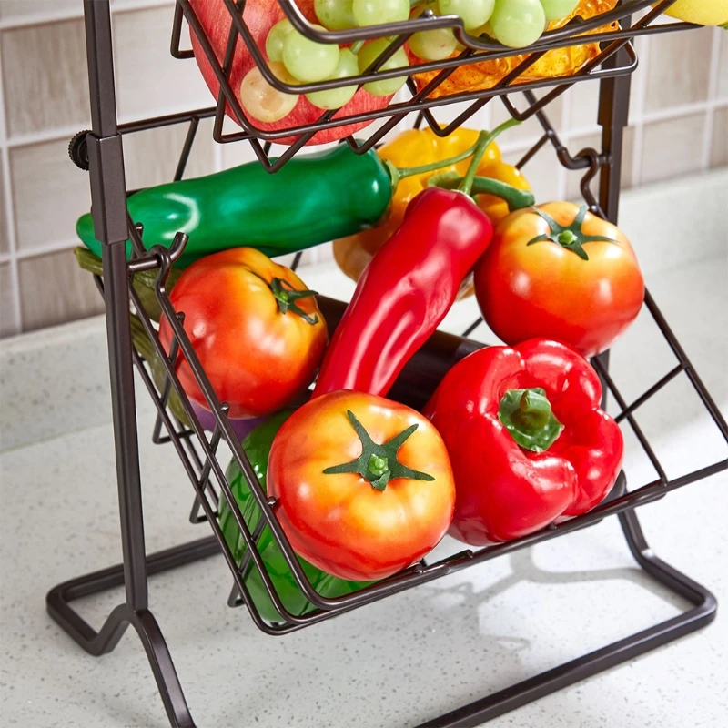 2021 New Simple Iron Fruit Shelf Multi-functional Two-layer Storage Shelf, Bathroom 
2021 New Simple Iron Fruit Shelf Multi-functional Two-layer Storage Shelf, Bathroom