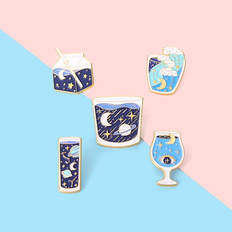 Glass Sea Enamel Pin Water in Bottle Accessories Moon Stars Planet Brooches Waves Badges Clothes Backpack Hats Gift for Friends
Glass Sea Enamel Pin Water in Bottle Accessories Moon Stars Planet Brooches Waves Badges Clothes Backpack Hats Gift for Friends
