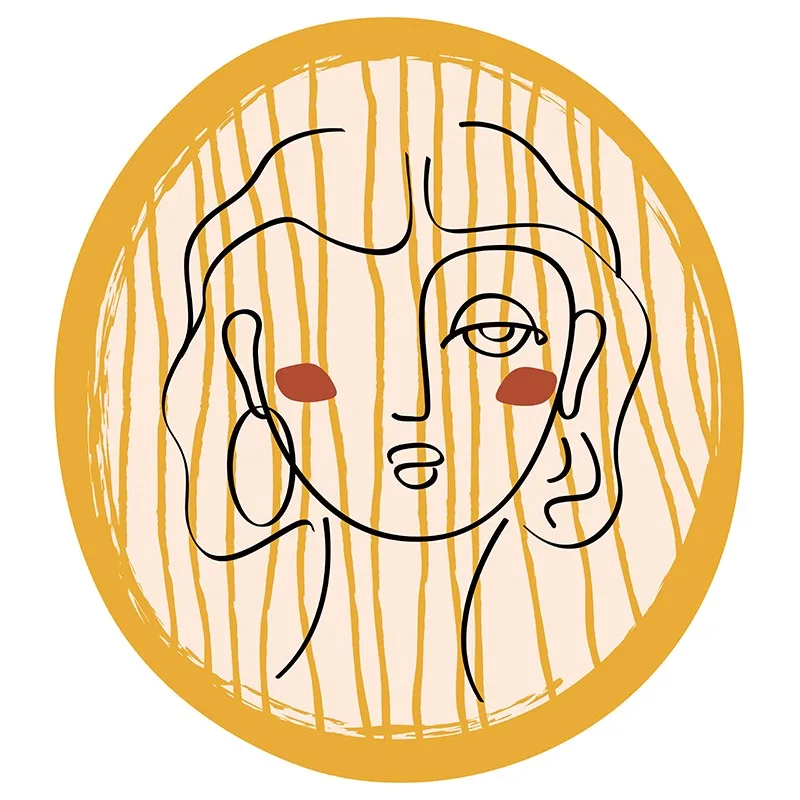 Post modern faces abstract woven floor mat, INS popular home collection round shaped area rug
Post modern faces abstract woven floor mat, INS popular home collection round shaped area rug