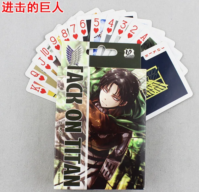 54pcs cards Anime cartoon Attack On Titan Cosplay Board Game Cards Hardcover poker toy gift
54pcs cards Anime cartoon Attack On Titan Cosplay Board Game Cards Hardcover poker toy gift
