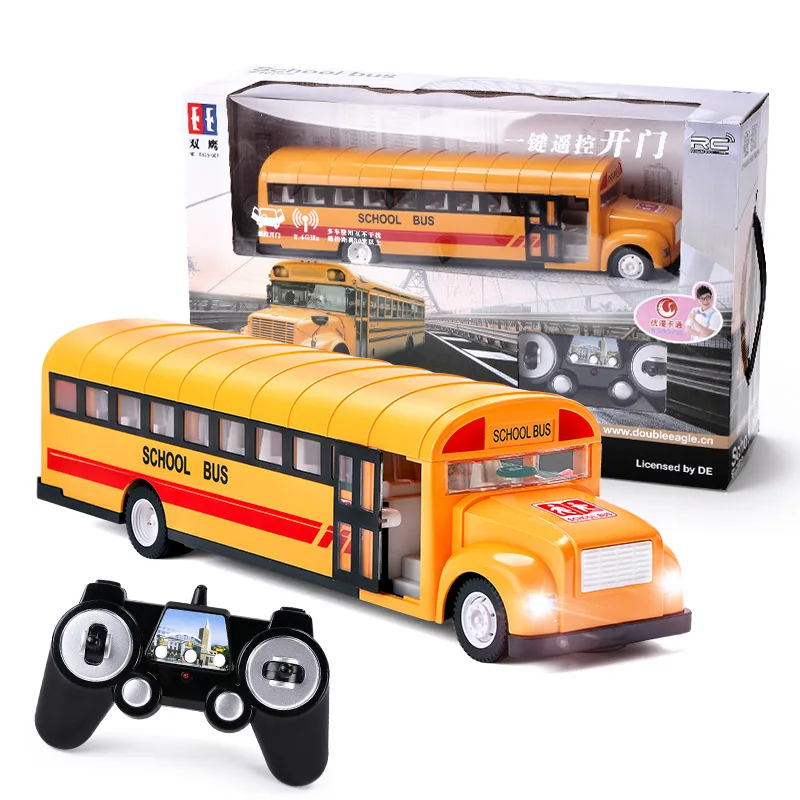 RC Car School Bus 2.4G Remote Control Buses Opening Door One Key Starting Transporter Vehicle Toys with color box Sound&Light
RC Car School Bus 2.4G Remote Control Buses Opening Door One Key Starting Transporter Vehicle Toys with color box Sound&Light