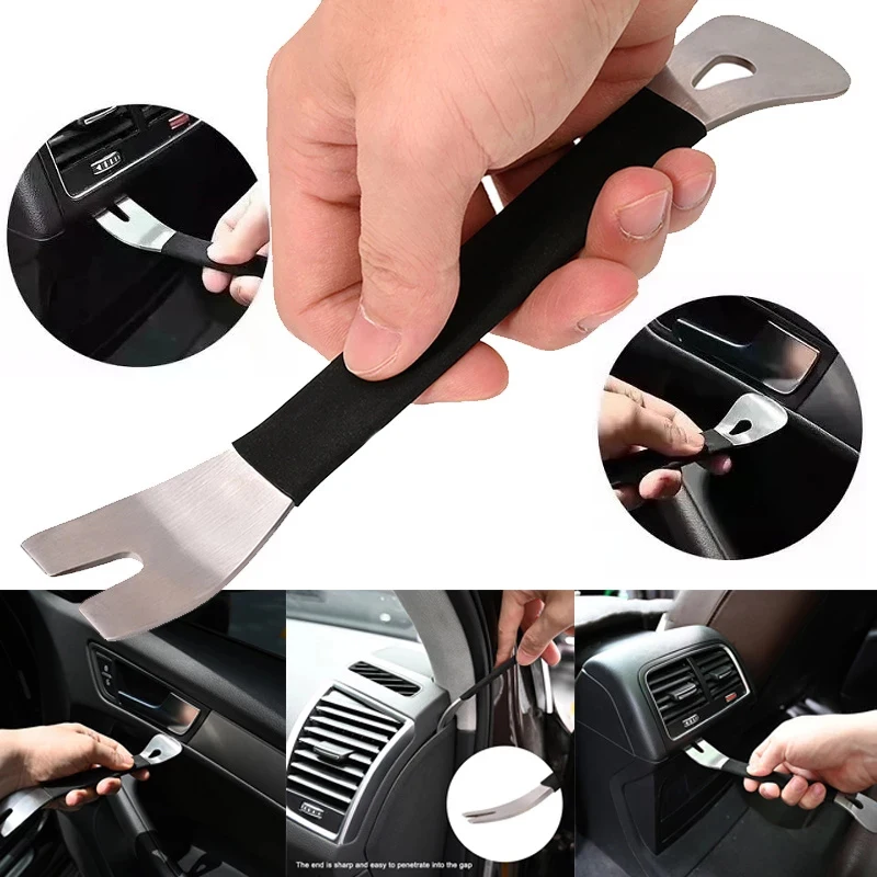 Two-end Trim Removal Level Pry Tools Trim Removal Tool Stainless Steel Durable Door Panel Audio Terminal Fastener Remover Tools
Two-end Trim Removal Level Pry Tools Trim Removal Tool Stainless Steel Durable Door Panel Audio Terminal Fastener Remover Tools