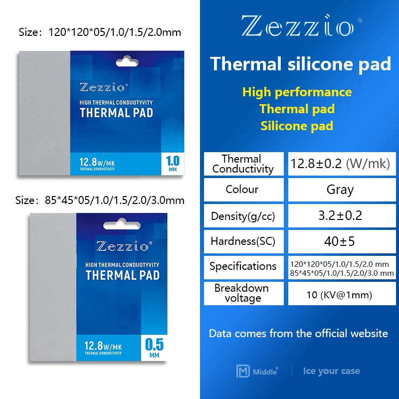 Zezzio Soft Heat Dissipation Silicone Pad CPU/GPU Graphics Card Thermal Pad Motherboard Silicone Grease Pad Multi-Size 
Zezzio Soft Heat Dissipation Silicone Pad CPU/GPU Graphics Card Thermal Pad Motherboard Silicone Grease Pad Multi-Size