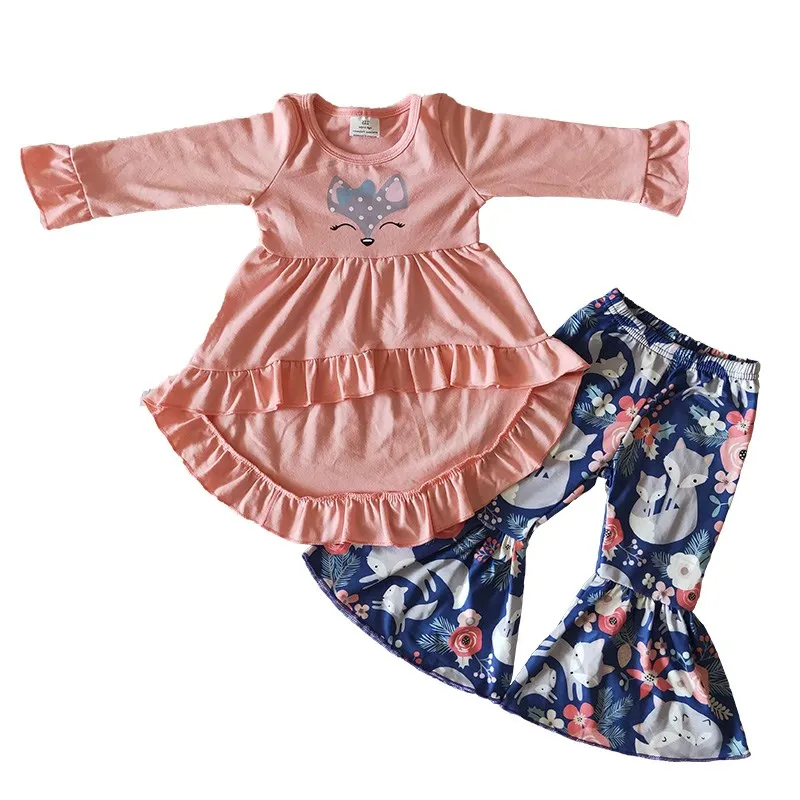 Fashionable Pretty Baby Girls Winter Fall Boutique Outfit Cute Pink High-low Tunic Fox Top Floral Bell Pants Clothing Set RTS
Fashionable Pretty Baby Girls Winter Fall Boutique Outfit Cute Pink High-low Tunic Fox Top Floral Bell Pants Clothing Set RTS