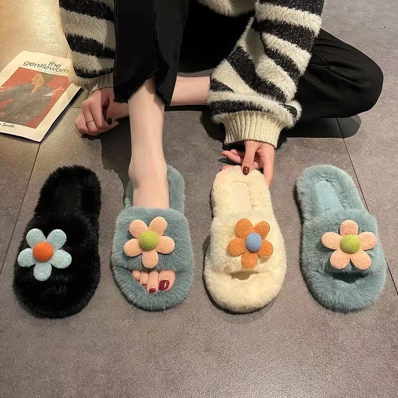 Net red fur slippers women's fashion wear out new thick bottom flower one-line household cotton slippers in autumn and winter
Net red fur slippers women's fashion wear out new thick bottom flower one-line household cotton slippers in autumn and winter