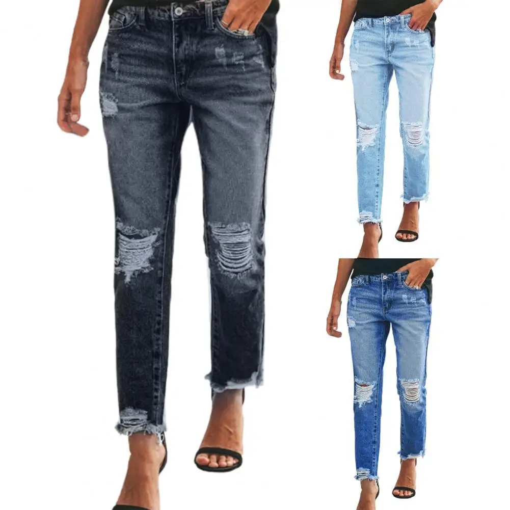 Women Casual Jeans Ripped Tassels Pockets Summer Solid Color Distressed Trousers Streetwear Shopping Party
Women Casual Jeans Ripped Tassels Pockets Summer Solid Color Distressed Trousers Streetwear Shopping Party