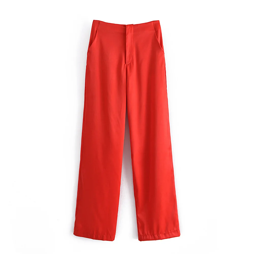 KRSB Spring Autumn Women's Red Concealed Buckle Zipper Waist Design Loose Trousers Pockets Waist Straight Trousers British
KRSB Spring Autumn Women's Red Concealed Buckle Zipper Waist Design Loose Trousers Pockets Waist Straight Trousers British