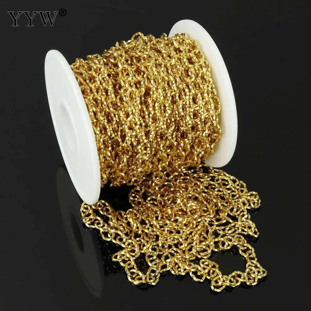 10m/Spool Gold Stainless Steel Oval Chain for Woman DIY Bracelet Necklace Jewelry Making Accessory Collares Jewelry Findings
10m/Spool Gold Stainless Steel Oval Chain for Woman DIY Bracelet Necklace Jewelry Making Accessory Collares Jewelry Findings