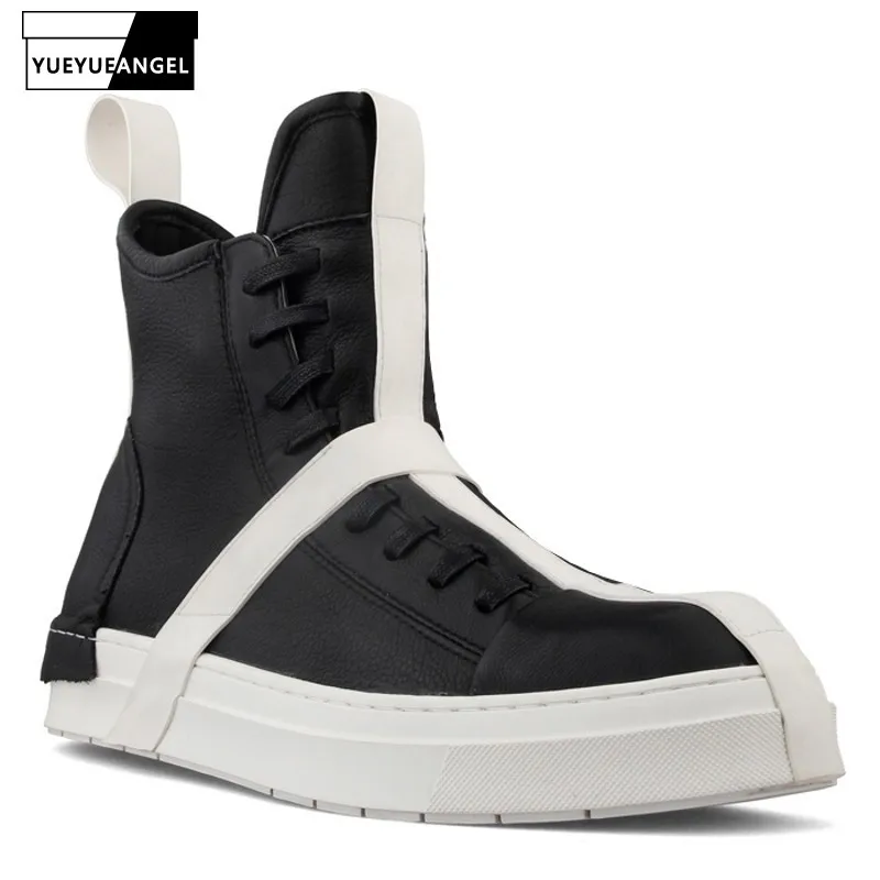 Высокие уличные ботинки унисекс с панелями; Новые осенние мужские кроссовки из натуральной кожи с круглым носком на молнии и толстой подошв...
Высокие уличные ботинки унисекс с панелями; Новые осенние мужские кроссовки из натуральной кожи с круглым носком на молнии и толстой подошв...