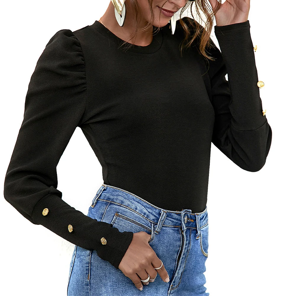 Casual Round Neck Knitwear for Women Long Sleeve Pullover Lantern Sleeve Button Slim Fit Bodycon Tops Sweater Tee Streetwear
Casual Round Neck Knitwear for Women Long Sleeve Pullover Lantern Sleeve Button Slim Fit Bodycon Tops Sweater Tee Streetwear