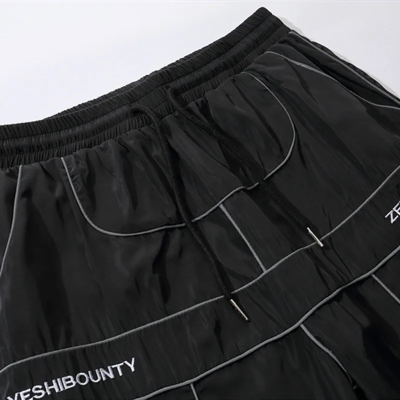 National Tide Reflective Striped Sports Pants Men Fashion Drawstring Tie Feet Sweatpants Hiphop Casual Loose Cropped Trousers
National Tide Reflective Striped Sports Pants Men Fashion Drawstring Tie Feet Sweatpants Hiphop Casual Loose Cropped Trousers