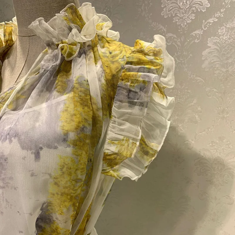 2021 Summer Fashion New Elegant Women Dress V-Neck Sleeveless Patchwork Ruffles Floral Print Long Loose Pretty Women Dress
2021 Summer Fashion New Elegant Women Dress V-Neck Sleeveless Patchwork Ruffles Floral Print Long Loose Pretty Women Dress