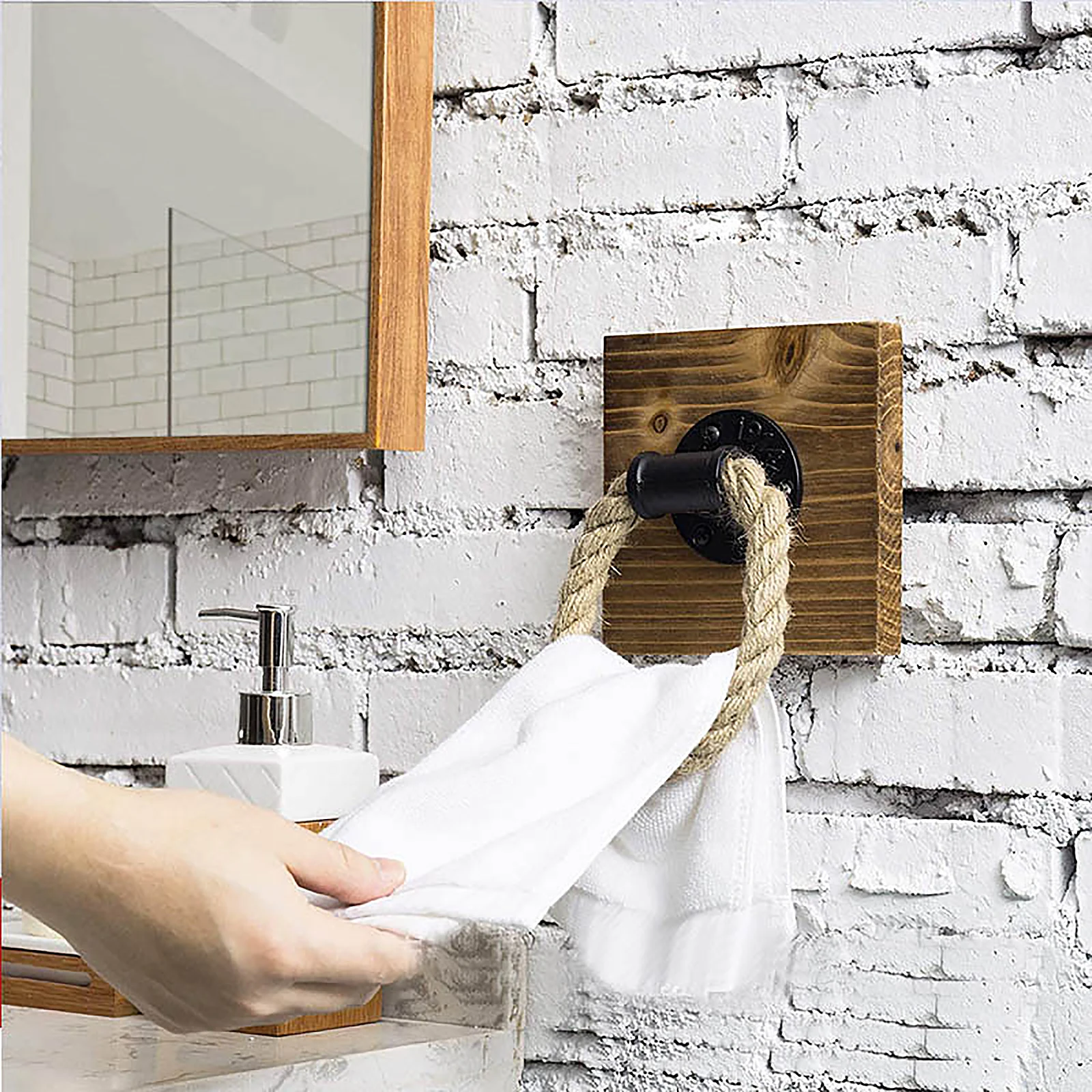 Round hook toilet paper holder Vintage Kitchen Wall Mounted Towel Hanging Rope Toilet Paper Holder Home Hotel Bathroom Supplies
Round hook toilet paper holder Vintage Kitchen Wall Mounted Towel Hanging Rope Toilet Paper Holder Home Hotel Bathroom Supplies