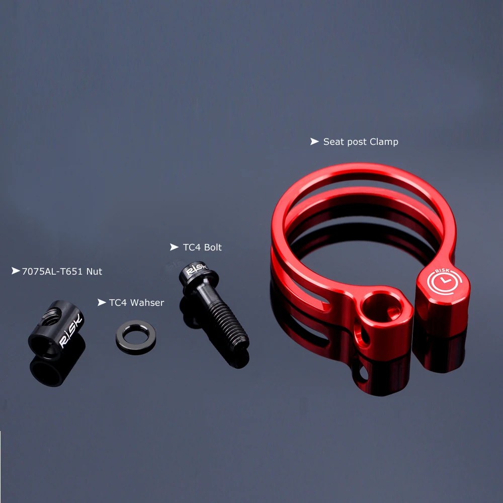 Quick Release 31.8mm 34.9mm Aluminum Alloy Road Mountain Bicycle Bike Seat Post Seatpost Clamp Collar with Titanium Bolt
Quick Release 31.8mm 34.9mm Aluminum Alloy Road Mountain Bicycle Bike Seat Post Seatpost Clamp Collar with Titanium Bolt