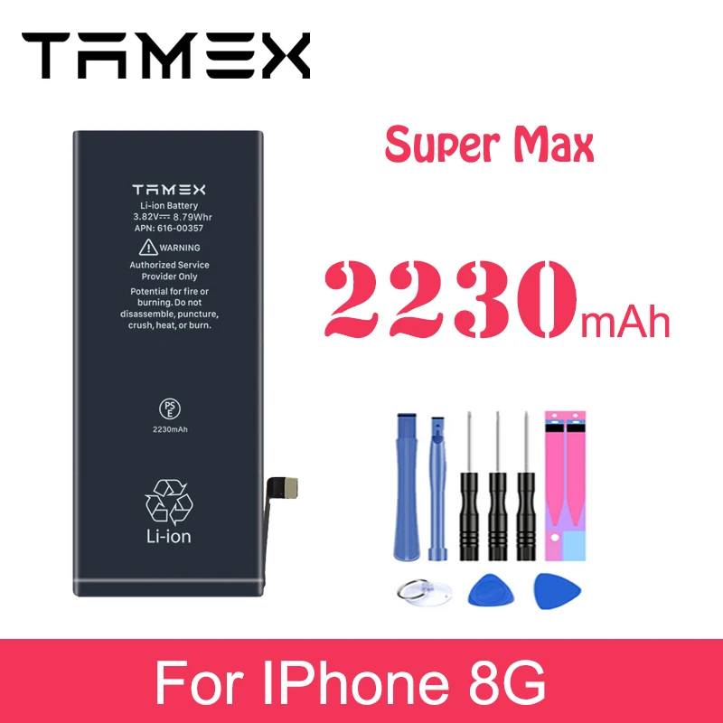 Battery For iphone8 8G 2230mAh High Capacity Li-ion Replacement Phone Battreia with Free Tools
Battery For iphone8 8G 2230mAh High Capacity Li-ion Replacement Phone Battreia with Free Tools