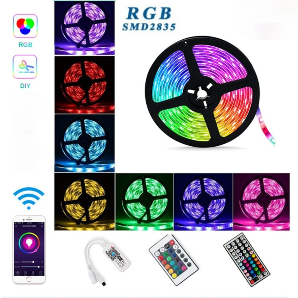5M Luces Светодиодные полосы 12V SMD 2835 Светодиодный светильник s RGB неоновый светильник полоски WI-FI 24 44-клавишным Bluetooth Управление набор для комнат...
5M Luces Светодиодные полосы 12V SMD 2835 Светодиодный светильник s RGB неоновый светильник полоски WI-FI 24 44-клавишным Bluetooth Управление набор для комнат...