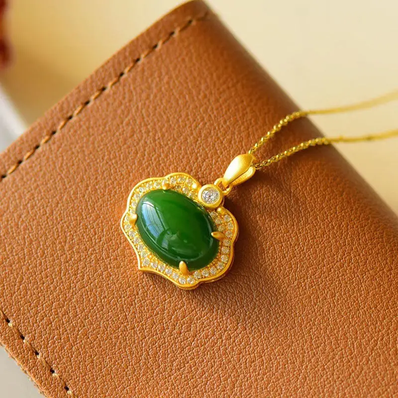 sNew silver inlaid natural Hetian jasper diamond pendant necklace niche design cold wind light luxury charm women brand jewelry
sNew silver inlaid natural Hetian jasper diamond pendant necklace niche design cold wind light luxury charm women brand jewelry
