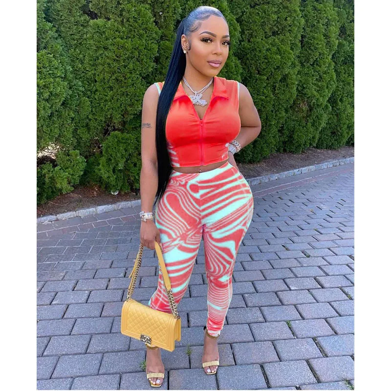Fall Clothes Sexy Two Piece Set Women Fashion Sleeveless Print Crop Top+Pants Sets Lounge Vacation Streetwear Wholesale Items
Fall Clothes Sexy Two Piece Set Women Fashion Sleeveless Print Crop Top+Pants Sets Lounge Vacation Streetwear Wholesale Items