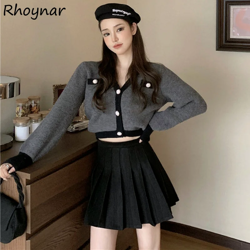 Sets Women New Autumn Mini Pleated Skirt Cropped Cardigan Sweater Sexy Streetwear Vintage Casual All-match Harajuku Mujer Button
Sets Women New Autumn Mini Pleated Skirt Cropped Cardigan Sweater Sexy Streetwear Vintage Casual All-match Harajuku Mujer Button