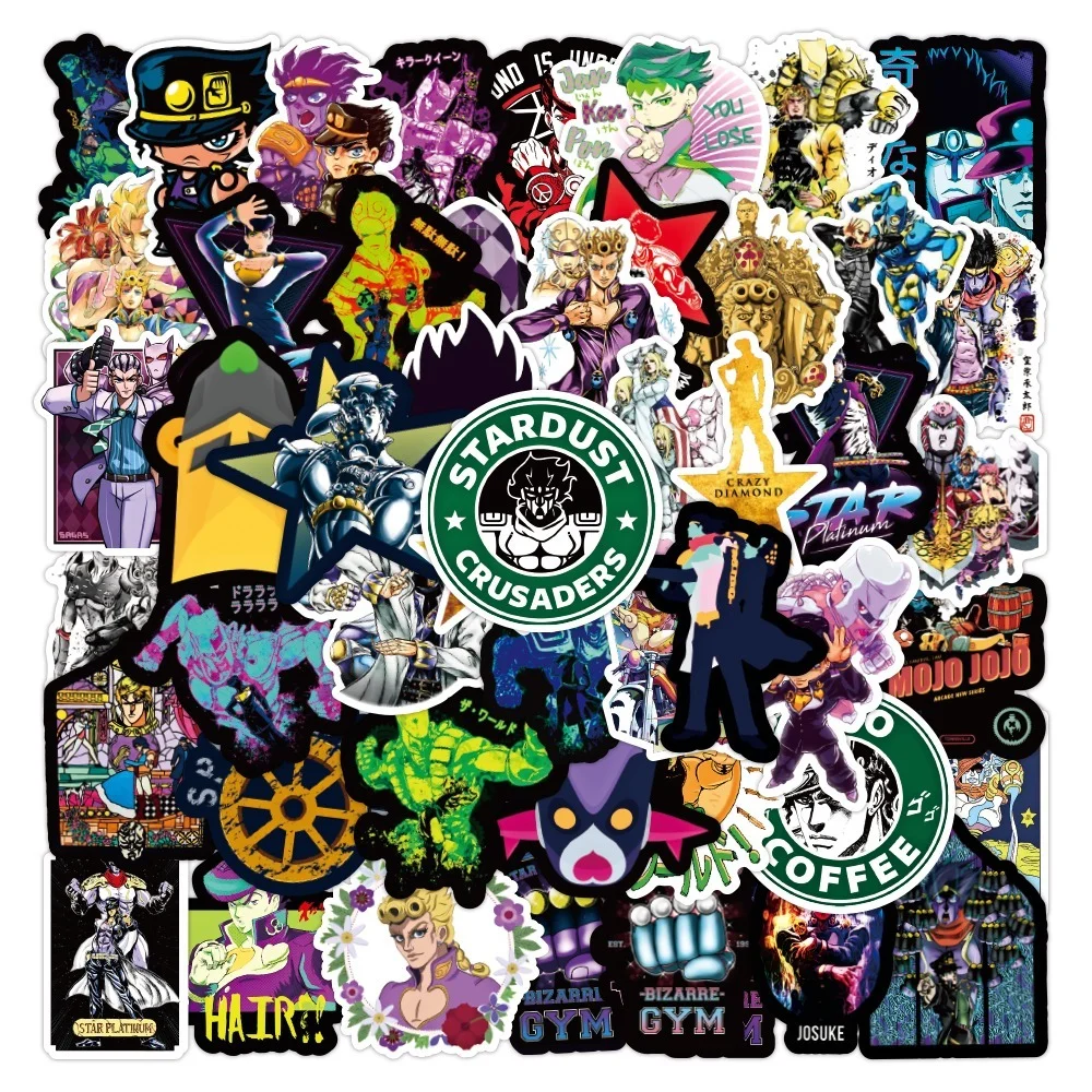 50pcs JoJo Bizarre Adventure Stickers Anime Cosplay Guitar Laptop Skateboard Refrigerator Luggage Waterproof Graffiti Kid Toy
50pcs JoJo Bizarre Adventure Stickers Anime Cosplay Guitar Laptop Skateboard Refrigerator Luggage Waterproof Graffiti Kid Toy