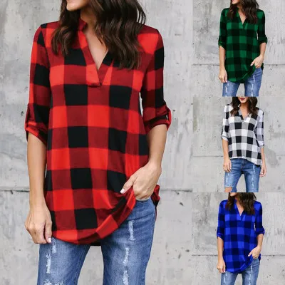 New Casual Red Plaid Women Blouses Black Red Check Boyfriend Style Shirts Loose Camisa Tops Autumn 5XL Plus Size
New Casual Red Plaid Women Blouses Black Red Check Boyfriend Style Shirts Loose Camisa Tops Autumn 5XL Plus Size