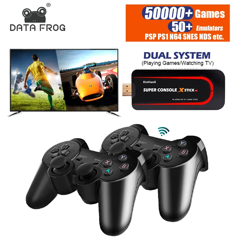 super console x DATA FROG 4K игровая мини-консоль с функцией ТВ-приставки 50000 + игр для