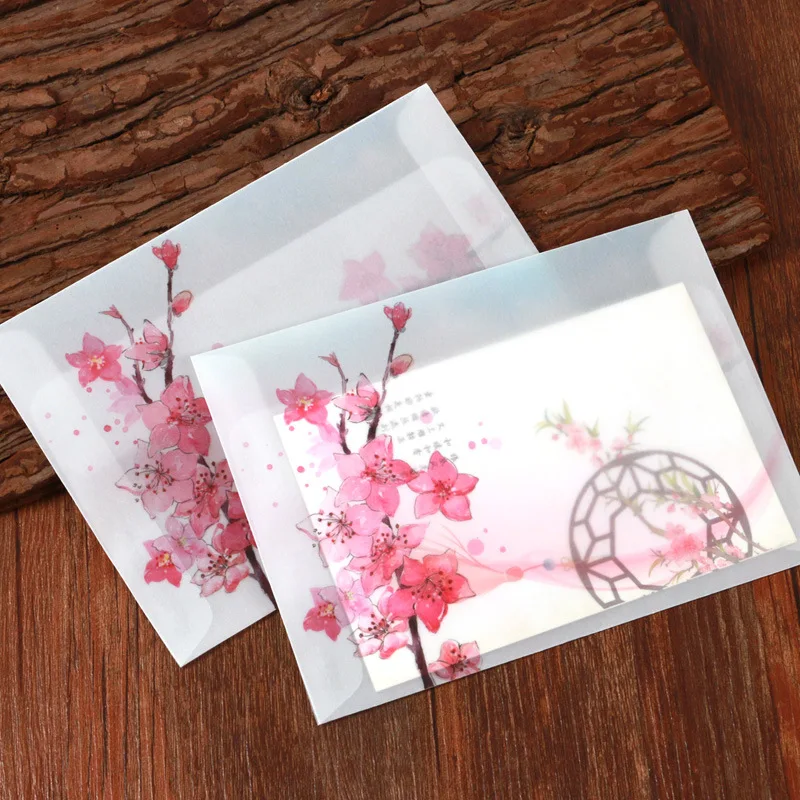5 шт. винтажные бумажные конверты В Виде Цветка Персика|Бумажные конверты| |