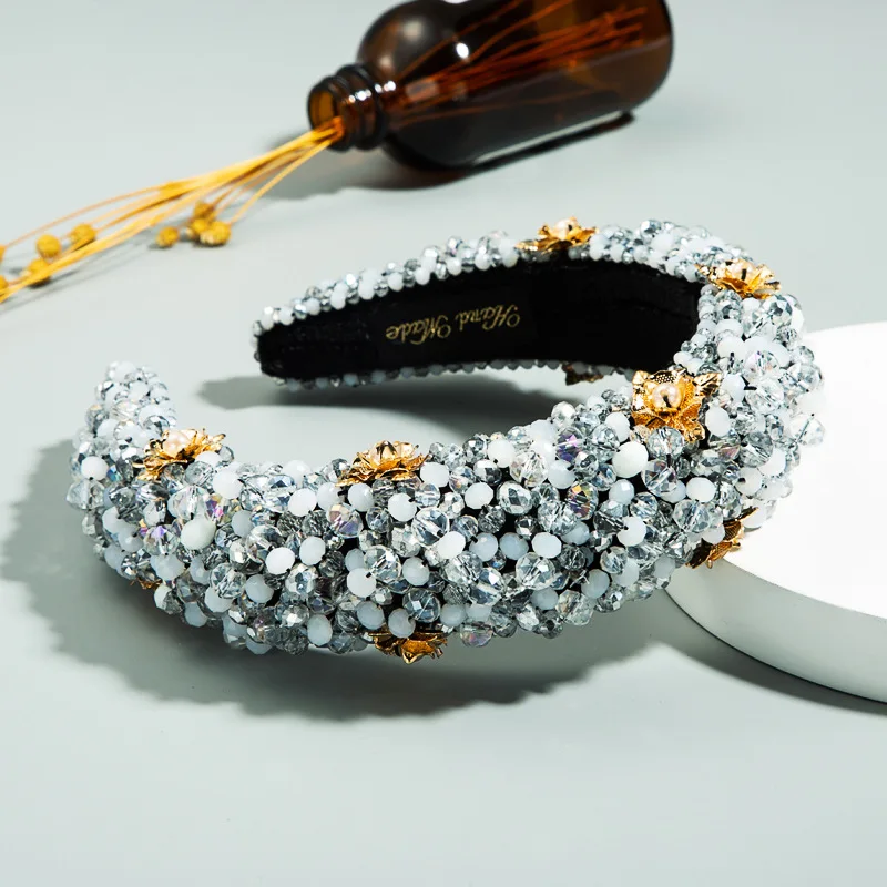 Thick Sponge Hairband Velvet Hair Hoop Handmade Alloy Flower Head Hoop Full Crystal Padded Headband Luxury Hair Accessories
Thick Sponge Hairband Velvet Hair Hoop Handmade Alloy Flower Head Hoop Full Crystal Padded Headband Luxury Hair Accessories