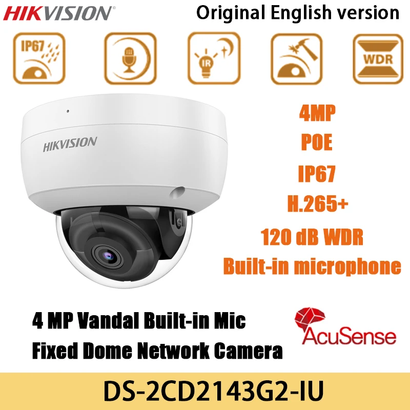 IP-камера видеонаблюдения Hikvision POE, 4 МП, встроенный микрофон, H.265 + 120 дБ
IP-камера видеонаблюдения Hikvision POE, 4 МП, встроенный микрофон, H.265 + 120 дБ