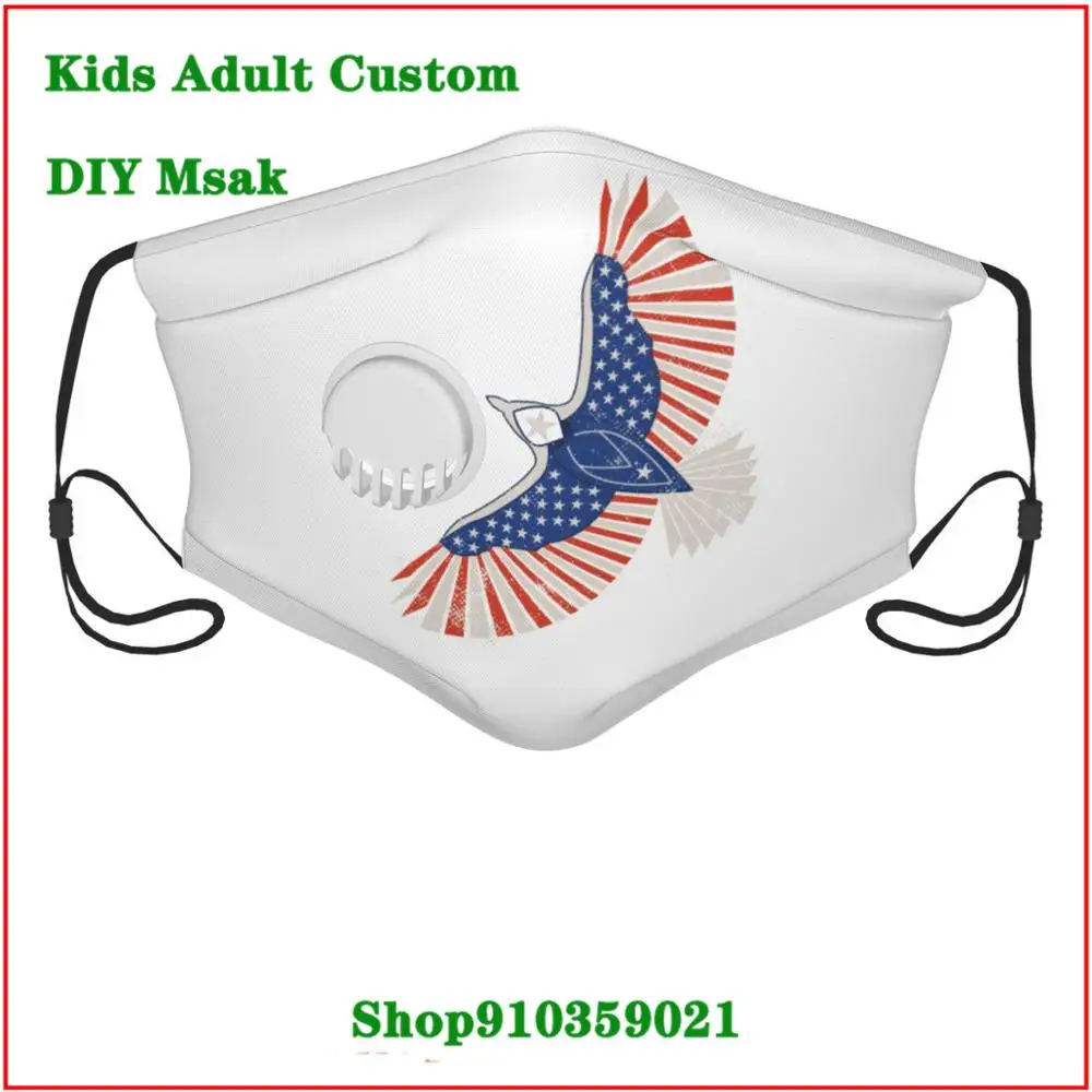 Лучший заказ DIY модная маска с вытяжным клапаном Deco American Eagle моющаяся