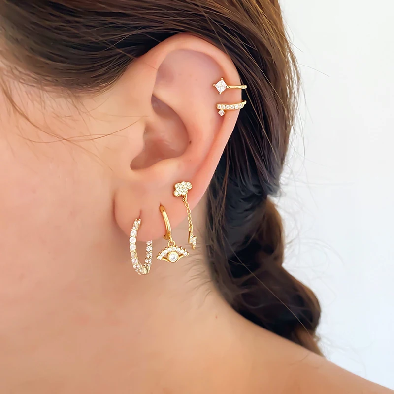BOAKO 925 Sterling Silver Lucky Eye Huggies 9mm Hoops Earrings Women Luxury Zircon Clear Loop Circle Piercing Ohrringe Earring
BOAKO 925 Sterling Silver Lucky Eye Huggies 9mm Hoops Earrings Women Luxury Zircon Clear Loop Circle Piercing Ohrringe Earring