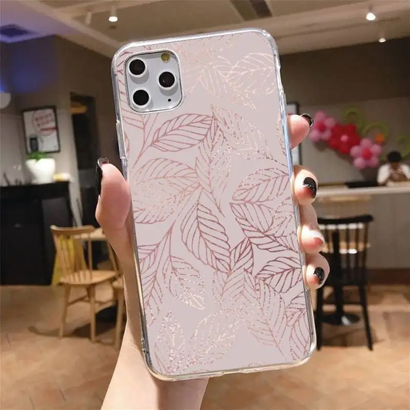 Rose Gold Leaf Phone Case Transparent for iPhone 6 7 8 11 12 s mini pro X XS XR MAX Plus cover funda shell
Rose Gold Leaf Phone Case Transparent for iPhone 6 7 8 11 12 s mini pro X XS XR MAX Plus cover funda shell