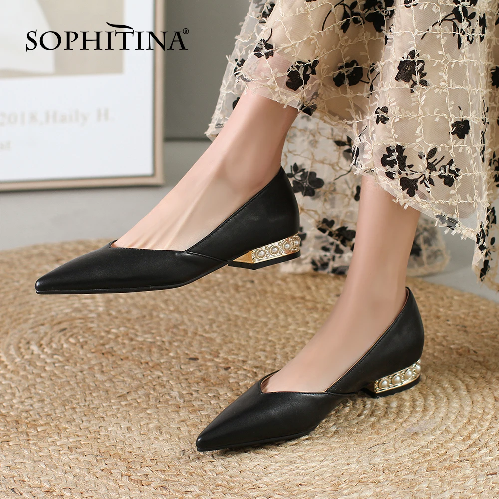 SOPHITINA Women Pumps Concise Wine Red Pearl Pointed Toe Pumps Low Heel Plus Size 33-43 Comfort Casual Commute Lady Shoes AO905
SOPHITINA Women Pumps Concise Wine Red Pearl Pointed Toe Pumps Low Heel Plus Size 33-43 Comfort Casual Commute Lady Shoes AO905