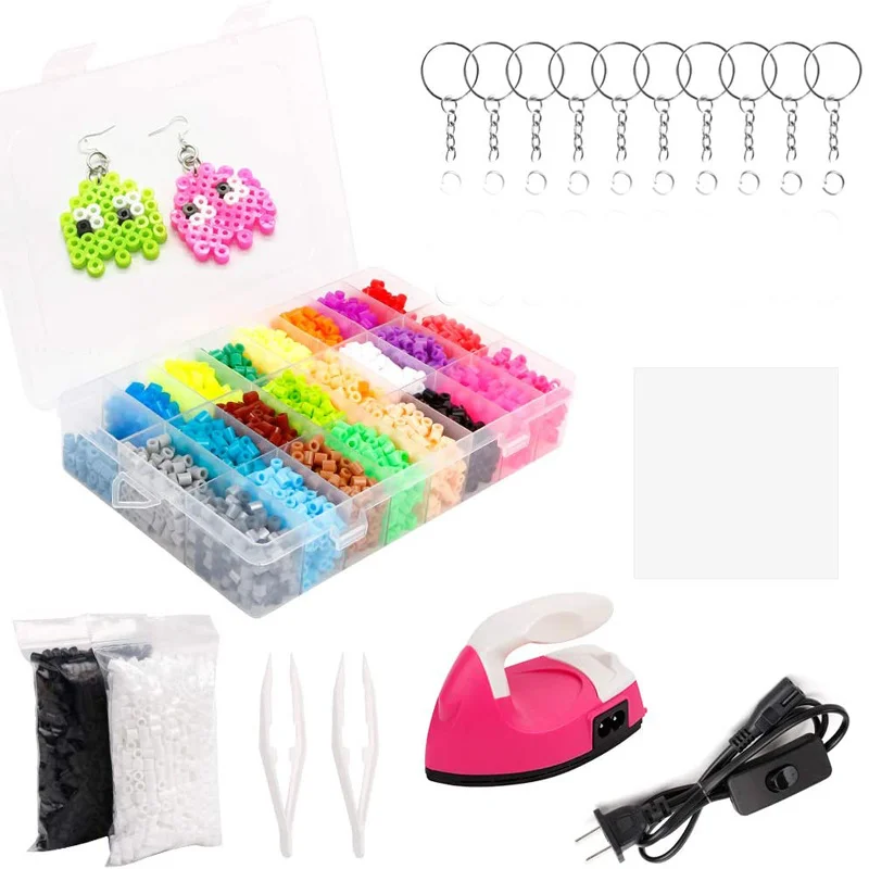 JINLETONG Hama Beads 5MM 6800pcs Fuse Beads Kit 24 Colors Including 2pcs Tweezers Kit for Kids DIY Party puzzle box
JINLETONG Hama Beads 5MM 6800pcs Fuse Beads Kit 24 Colors Including 2pcs Tweezers Kit for Kids DIY Party puzzle box