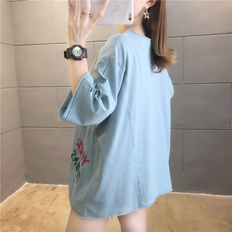 Houthion Women's T-shirt O-neck Top New Casual Fashion Loose Plus Size Mid-length T Shirt Cartoon Letter Print Short Sleeve
Houthion Women's T-shirt O-neck Top New Casual Fashion Loose Plus Size Mid-length T Shirt Cartoon Letter Print Short Sleeve
