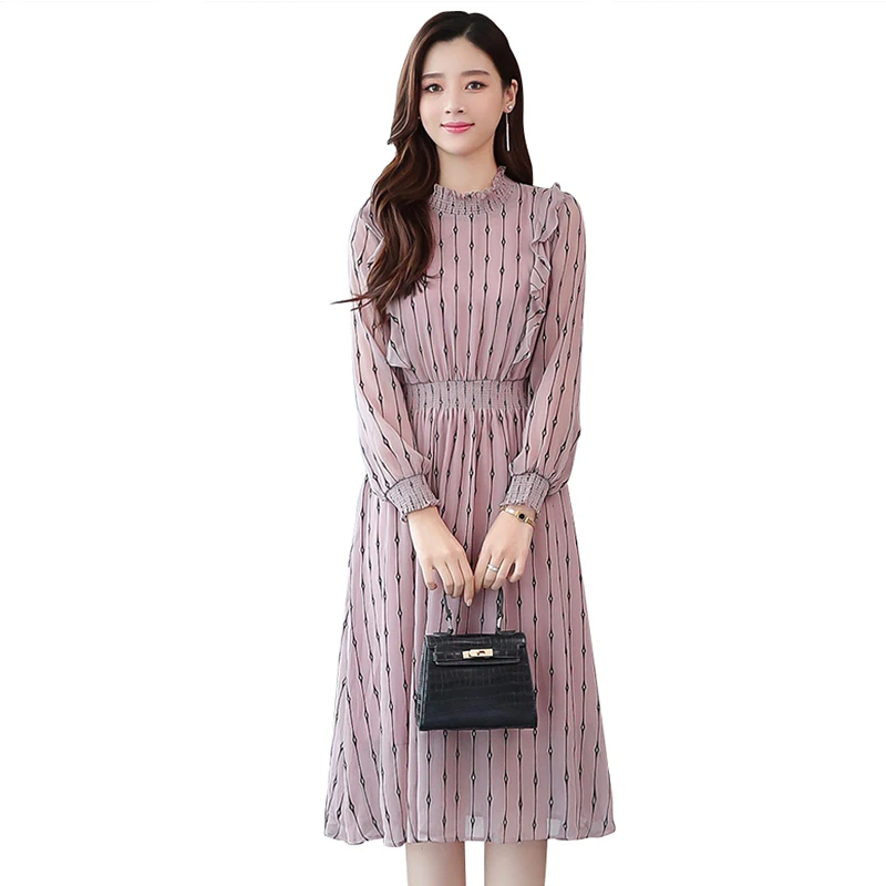 Women Vintage Striped Chiffon Long Sleeve Midi Dresses Autumn Winter S-XXL Plus Size Women Elegant Party Dress
Women Vintage Striped Chiffon Long Sleeve Midi Dresses Autumn Winter S-XXL Plus Size Women Elegant Party Dress
