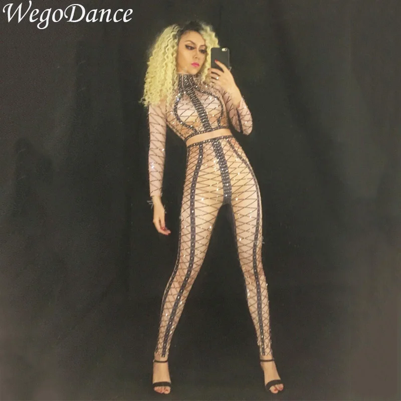 Hot Sale Spandex Stretch Jumpsuit Rhinestones One Piece Bodysuit Costume Stage Outfit Singer Dancer Performance Rompers
Hot Sale Spandex Stretch Jumpsuit Rhinestones One Piece Bodysuit Costume Stage Outfit Singer Dancer Performance Rompers
