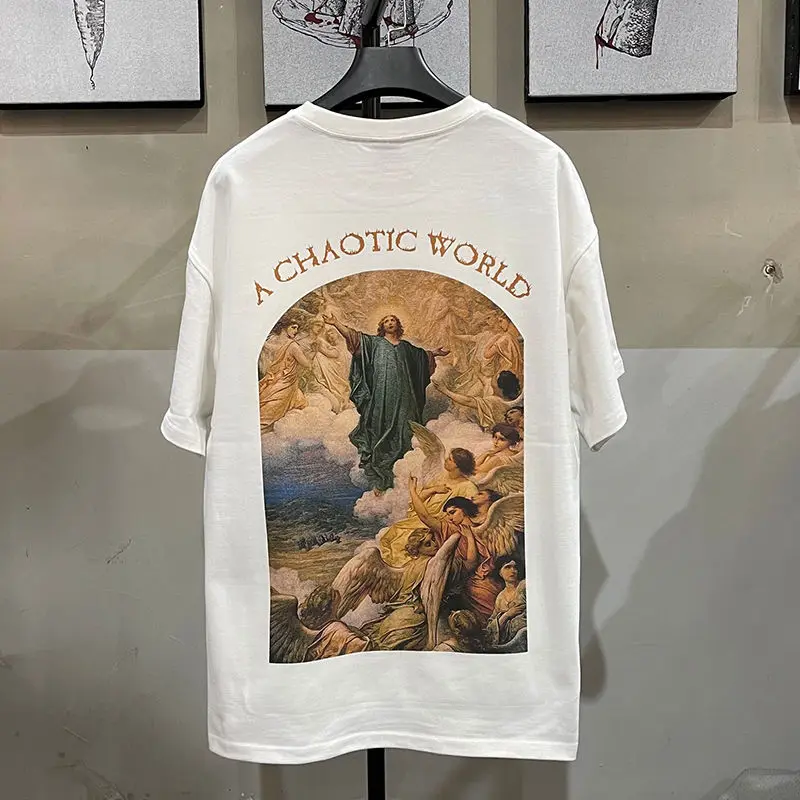 2021 New Men's Trendy Loose T-shirt Fashion European and American Greek Oil Painting Short-sleeved Men's Shirt
2021 New Men's Trendy Loose T-shirt Fashion European and American Greek Oil Painting Short-sleeved Men's Shirt