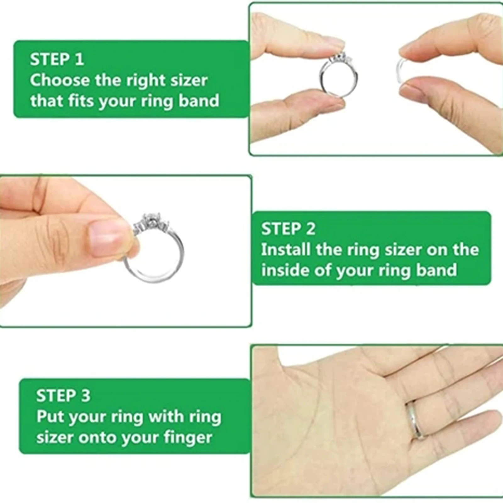 Newly 1/2/5Set Ring Re-sizer 8 Sizes Transparent Re-sizer for Prevents Ring From Sliding Off
Newly 1/2/5Set Ring Re-sizer 8 Sizes Transparent Re-sizer for Prevents Ring From Sliding Off