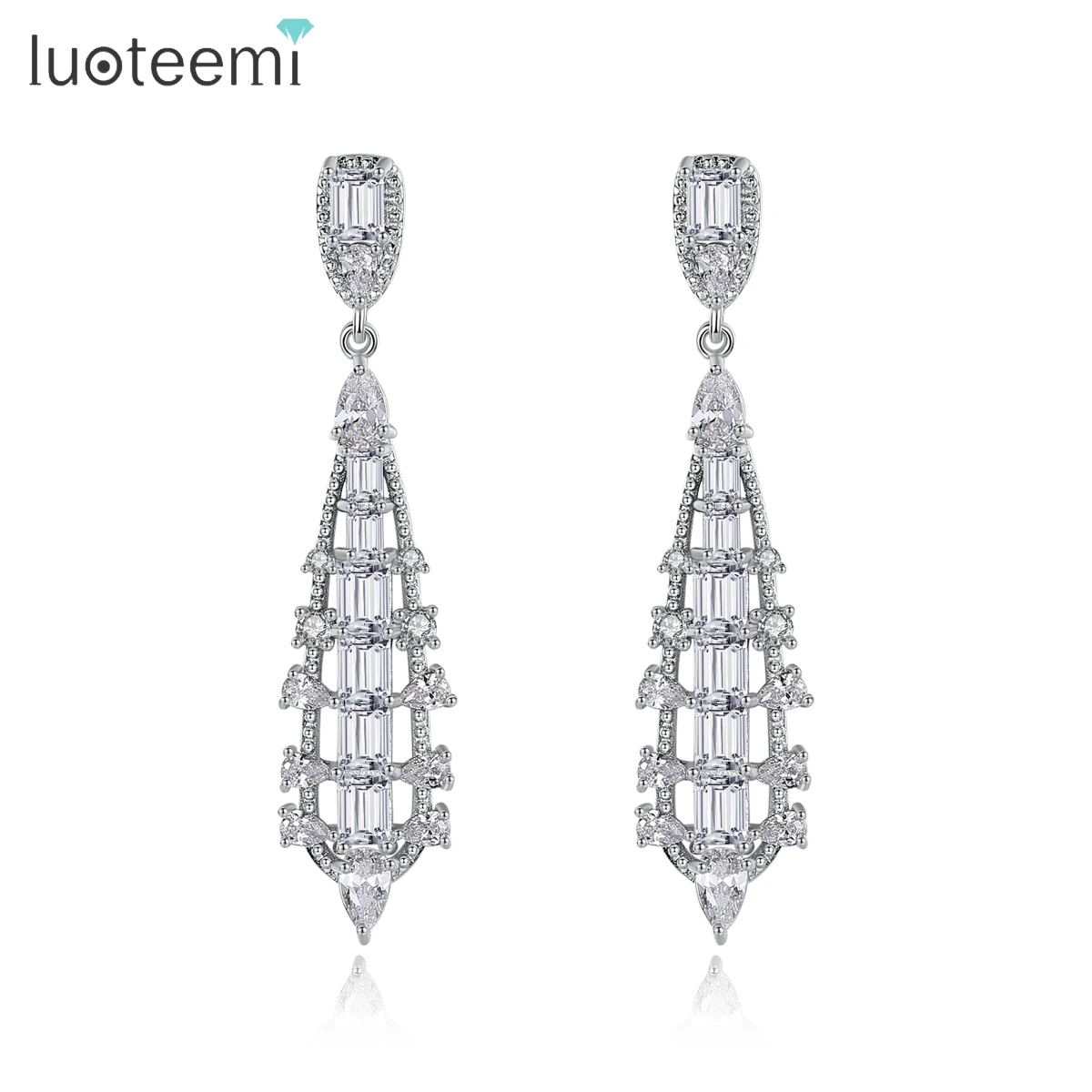 Luoteemi Luxurious Long Drop Dangle Earrings for Women Bridals Party Wedding with AAA Clear Cubic Zirconia Fashion Jewelry Gift
Luoteemi Luxurious Long Drop Dangle Earrings for Women Bridals Party Wedding with AAA Clear Cubic Zirconia Fashion Jewelry Gift