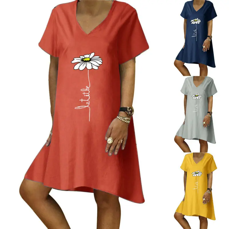 Floral Print Dresses for Women Summer 2021 Casual T Shirt Dress Women Clothing Short Sleeve Loose Dresses Female
Floral Print Dresses for Women Summer 2021 Casual T Shirt Dress Women Clothing Short Sleeve Loose Dresses Female