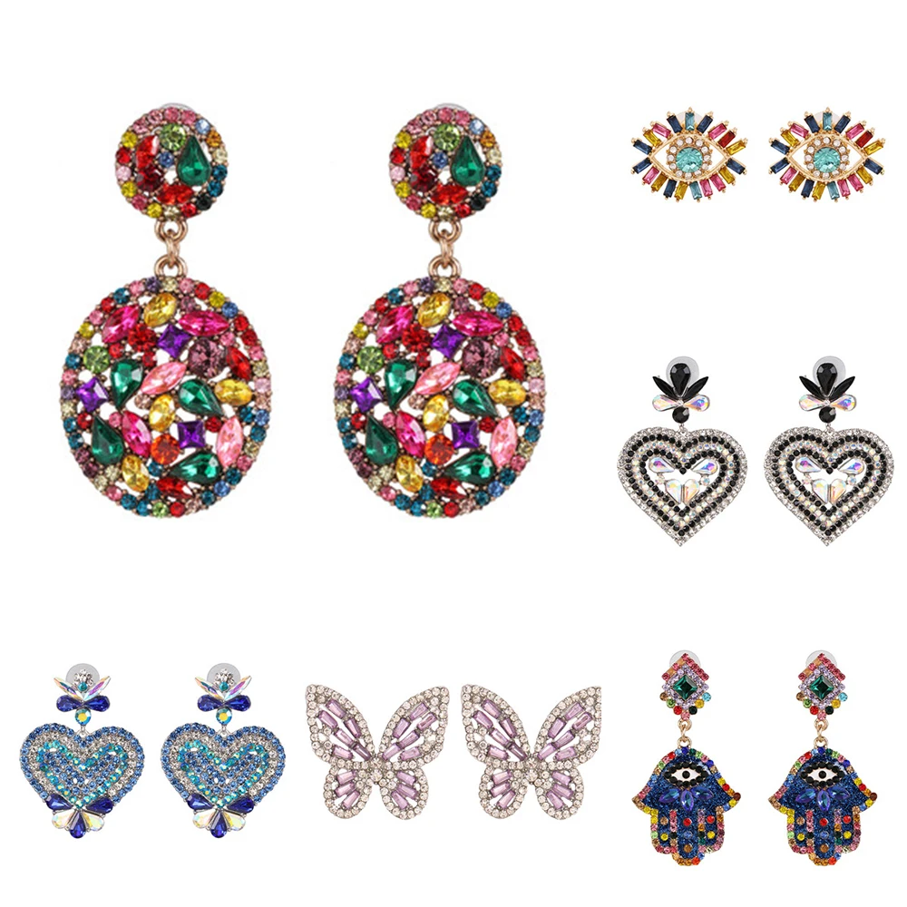 New Colorful Crystal Drop Earrings Rhinestone Earrings Fashion Dangle Ear Ring Jewelry Accessories For Women Gift Party
New Colorful Crystal Drop Earrings Rhinestone Earrings Fashion Dangle Ear Ring Jewelry Accessories For Women Gift Party
