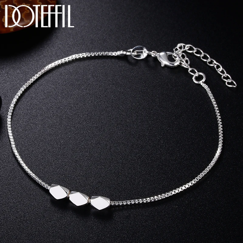 DOTEFFIL 925 Sterling Silver Three Beads Bracelet Chain For Women Fashion Wedding Engagement Party Charm Jewelry
DOTEFFIL 925 Sterling Silver Three Beads Bracelet Chain For Women Fashion Wedding Engagement Party Charm Jewelry