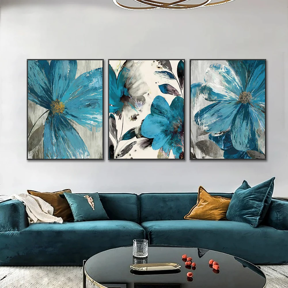 3 Panel Set Posters Abstract Blue Flowers Canvas Painting Nordic Plant Wall Art Pictures Prints For Living Room Home Decoration
3 Panel Set Posters Abstract Blue Flowers Canvas Painting Nordic Plant Wall Art Pictures Prints For Living Room Home Decoration