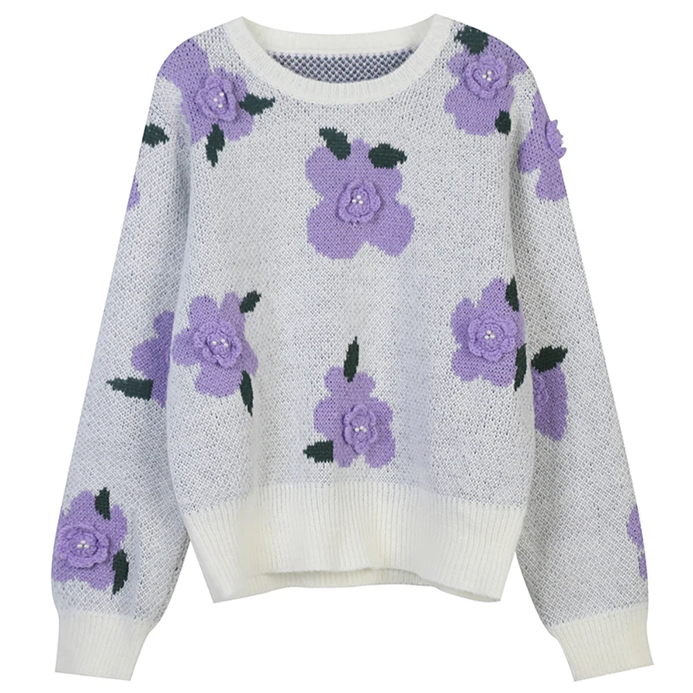 Sweater Women's 2021 Autumn Winter New Retro Japan Style Flower Splicing Solid Color Loose Knit Pullover Top
Sweater Women's 2021 Autumn Winter New Retro Japan Style Flower Splicing Solid Color Loose Knit Pullover Top