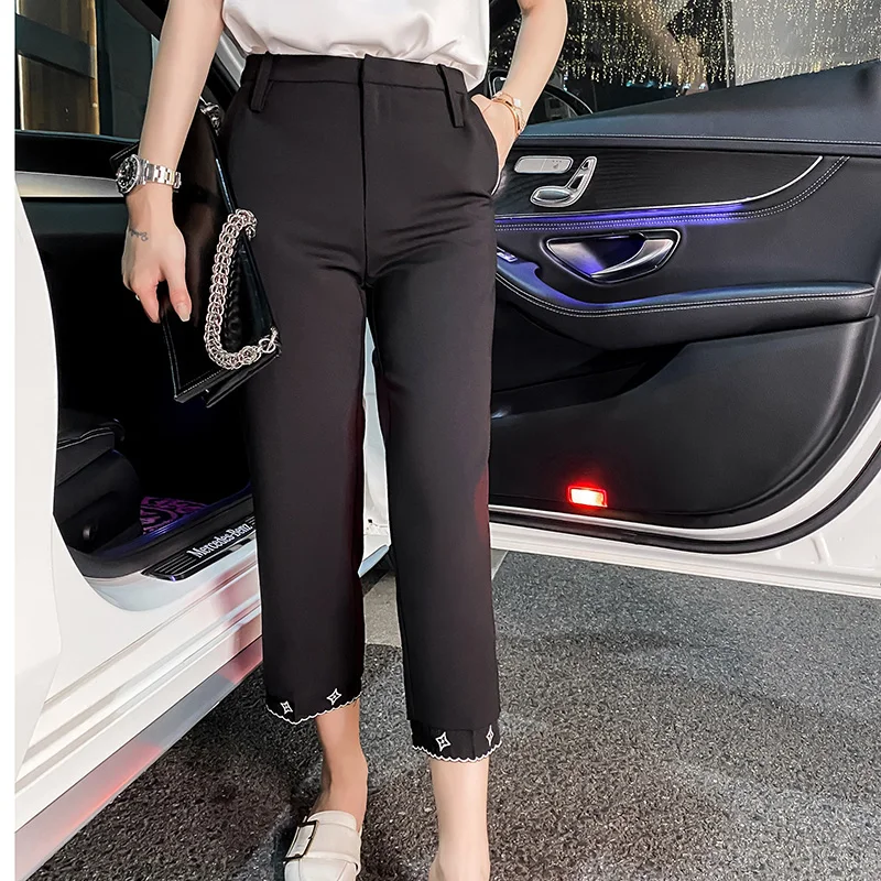 Women Cropped Summer Trousers Office Lady Straight Suit Pants Organza Patchwork Elegant Career Ladies Casual Plus Size Pants
Women Cropped Summer Trousers Office Lady Straight Suit Pants Organza Patchwork Elegant Career Ladies Casual Plus Size Pants